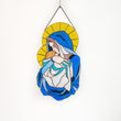Stained Resin Madonna and Child Suncatcher – Handmade Virgin Mary Wall Hanging
