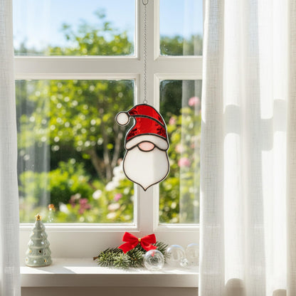 Santa Claus stained glass suncatchers home decor