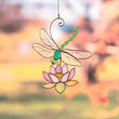 dragonfly and lotus flower Custom stained glass