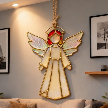 Handmade Stained Glass Angel Suncatcher