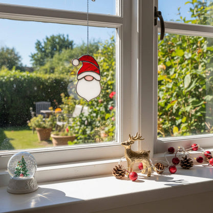 Santa Claus stained glass suncatchers home decor
