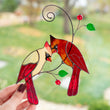 Custom Stained glass cardinal suncatcher