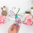 dragonfly and lotus flower Custom stained glass