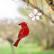 Cardinal stained glass ornament