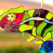 Chameleon stained resin window hangings