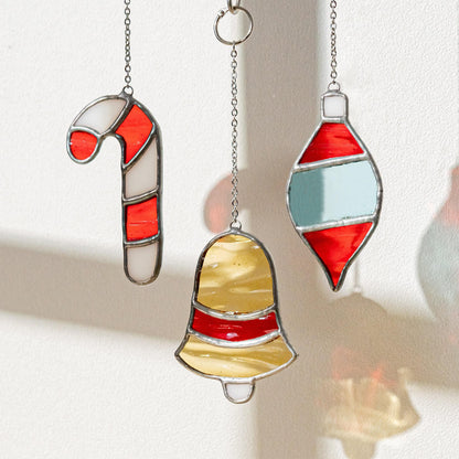 Stained glass Christmas ornaments