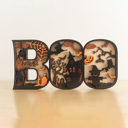 Halloween BOO Sign with LED Lights