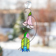 Hummingbird stained glass flower