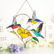 Stained glass hummingbird suncatcher