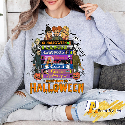 90s Vintage Halloween VHS png, Funny Horror Movie Characters