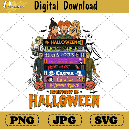 90s Vintage Halloween VHS png, Funny Horror Movie Characters