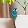 Kingfisher Bird Planter Stained Glass Decor