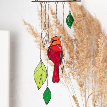 Cardinal Custom stained glass ornament