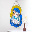 Stained Resin Madonna and Child Suncatcher – Handmade Virgin Mary Wall Hanging