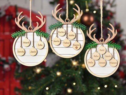 Custom Wooden Family Christmas Ornament