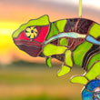 Chameleon stained resin window hangings