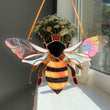 Honey bee stained resin window hangings