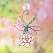 dragonfly and lotus flower Custom stained glass