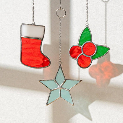 Stained glass Christmas ornaments