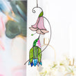 Hummingbird stained glass flower