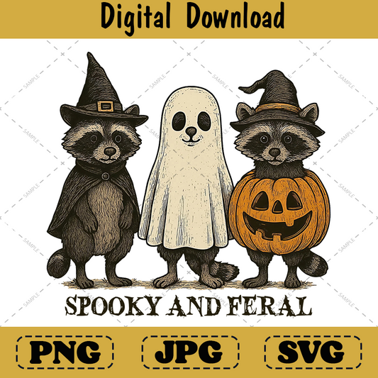 Boo Ghost Raccoon Halloween Png, Spooky Pumpkin Autumn Shirt Design