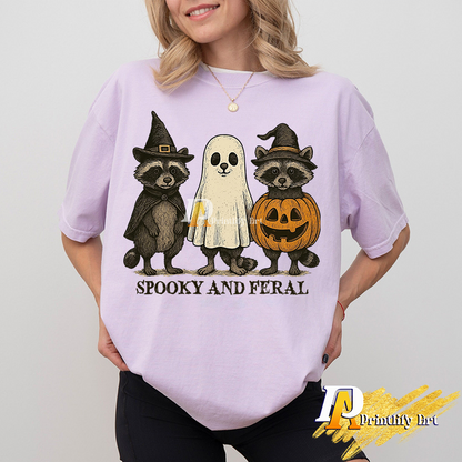 Boo Ghost Raccoon Halloween Png, Spooky Pumpkin Autumn Shirt Design