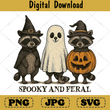 Boo Ghost Raccoon Halloween Png, Spooky Pumpkin Autumn Shirt Design