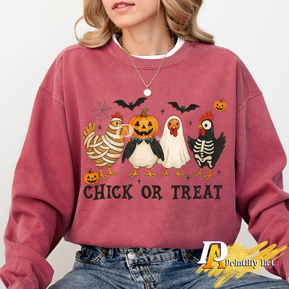 Chick Or Treat Funny Spooky Chicken Kids Design