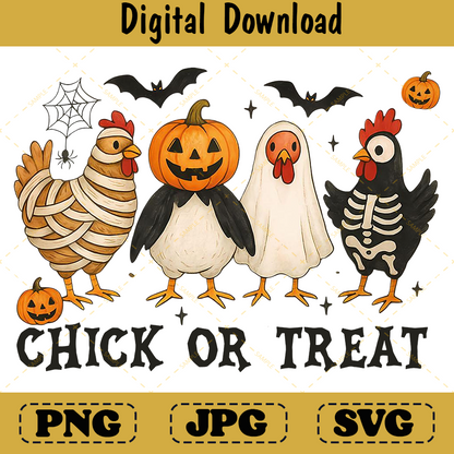 Chick Or Treat Funny Spooky Chicken Kids Design