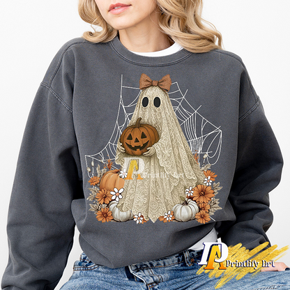 Cute Lace Ghost png, Boo In Boojee Halloween Shirt Sublimation
