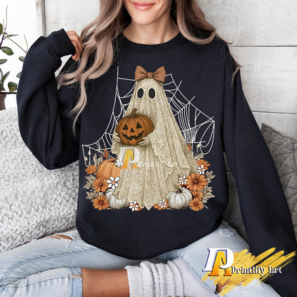 Cute Lace Ghost png, Boo In Boojee Halloween Shirt Sublimation