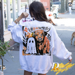 Cute Highland Cow Ghost png, Spooky Season Sublimation Design