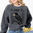 Crow Raven Halloween Png, Funny Gothic Floral Checkered Spooky Design