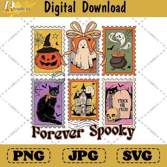 Retro Halloween Cat Ghost png, Girly Spooky Season Sublimation