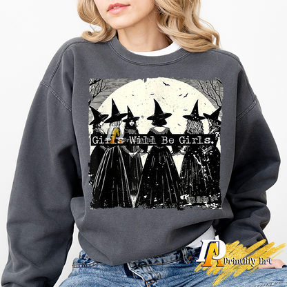 Girls Will Be Girls Witch Witchy Vibes Halloween png Design
