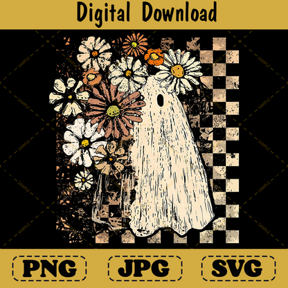 Girly Boho Pumpkin Ghost Spooky Fall Design