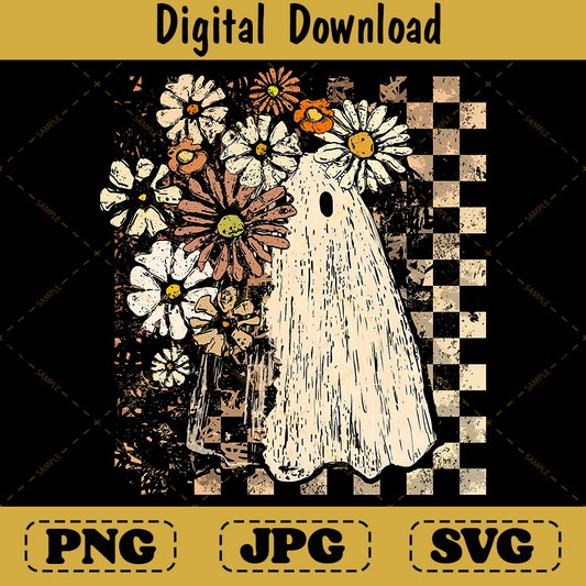 Girly Boho Pumpkin Ghost Spooky Fall Design