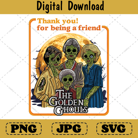 Vintage Halloween Friends Squad Ghouls Girly png Shirt Sublimation