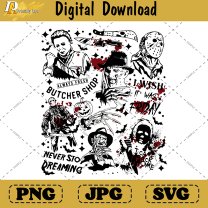 Retro Halloween png, Horror Movie Png