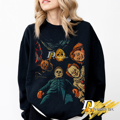 Retro Halloween Characters Png, Horror Movie Sublimation 2025