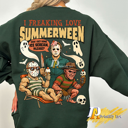 Summerween Horror Characters I Freaking Love Summer png Design