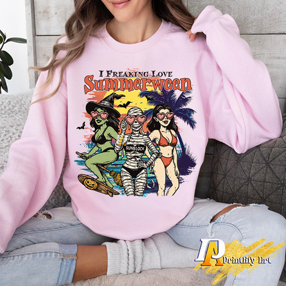 Summerween png, Trendy Spooky Beach Witches Vampire Humor