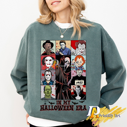 Vintage In My Halloween Era Horror Movie Characters png Design
