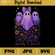 Iridescent Ghost png, Cute Coquette Halloween Pumpkin Design