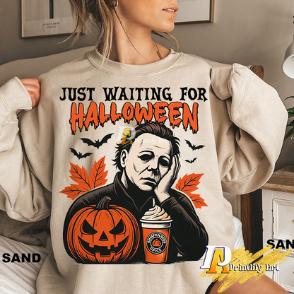 Waiting for Halloween Png, Horror Movie Characters TShirt Design