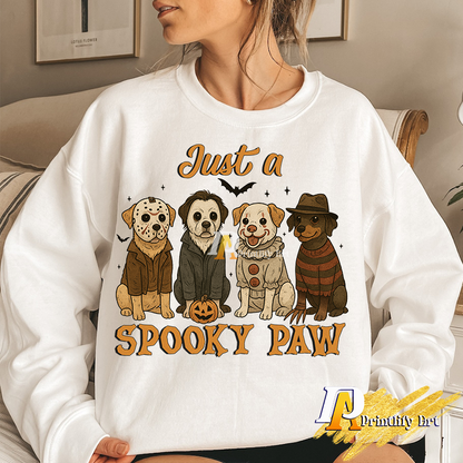 Retro Spooky Dog Paw Design for Dog Lovers and Mamas