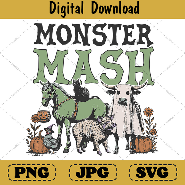 Funny Western Monster Mash Country Design