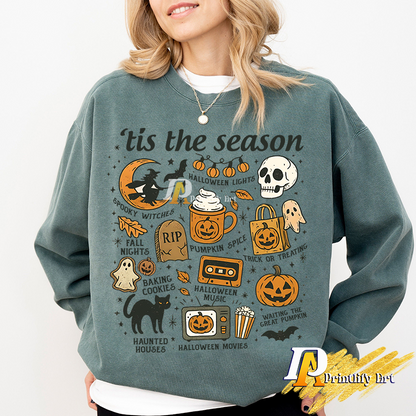 Retro Halloween Shirt Png, Ghost Boho Spooky Autumn Vibes Design