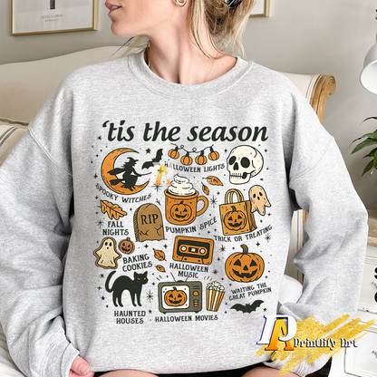 Retro Halloween Shirt Png, Ghost Boho Spooky Autumn Vibes Design