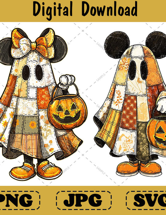 Retro Mouse Couple png, Preppy Spooky Cartoon Shirt Design